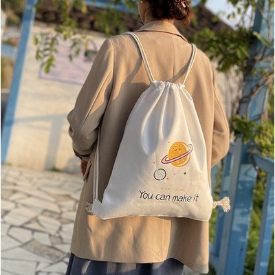 Sport Canvas Drawstring Bag Backpack
